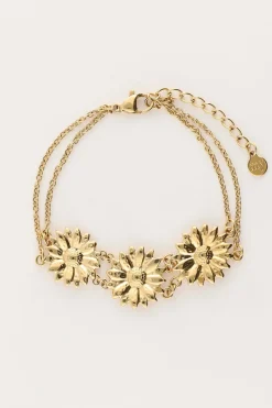 My Jewellery Bracelet Double Avec Trois Fleurs Discount