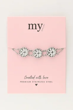 My Jewellery Bracelet Double Avec Trois Fleurs Discount