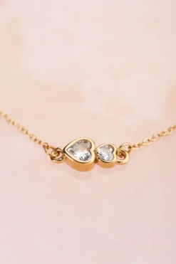 My Jewellery Bracelet Double Cœur En Strass New
