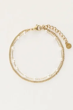 My Jewellery Bracelet Double Minimaliste Avec Des Perles Outlet