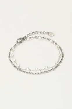 My Jewellery Bracelet Double Minimaliste Avec Des Perles Outlet