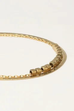 My Jewellery Bracelet Double Minimaliste Avec Carrés New