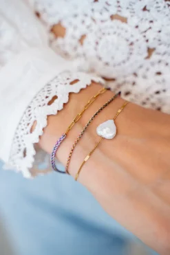 My Jewellery Bracelet Double Minimaliste Avec Cœur En Perles Discount