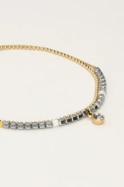 My Jewellery Bracelet Double Minimaliste Avec Perles Et Strass Sale