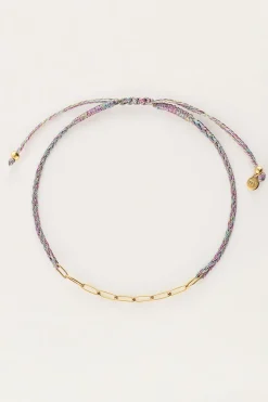 My Jewellery Bracelet En Corde Multicolore Avec Maillons New