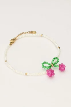 My Jewellery Bracelet En Perles Blanches Avec Cerise Sale