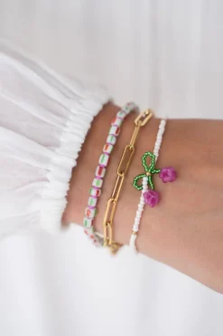 My Jewellery Bracelet En Perles Blanches Avec Cerise Sale