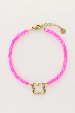 My Jewellery Bracelet En Perles Roses Avec Trèfle Online