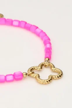 My Jewellery Bracelet En Perles Roses Avec Trèfle Online