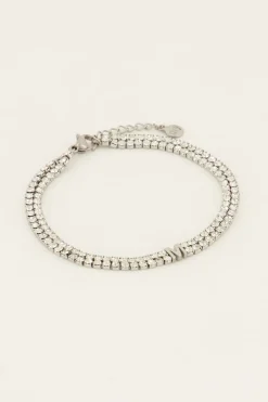 My Jewellery Bracelet En Strass Double Avec Initiale New