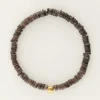 My Jewellery Bracelet Equal Avec Des Perles Plates Noires Clearance