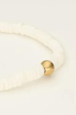 My Jewellery Bracelet Equal Avec Perles Plates Blanches Hot