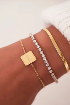 My Jewellery Bracelet Et Médaillon Carré à Graver Atelier Sale