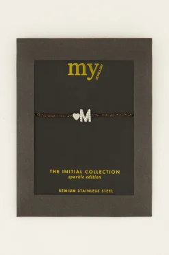 My Jewellery Bracelet Initiale Noir Sale