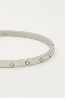 My Jewellery Bracelet Jonc à Pierres Transparentes Discount