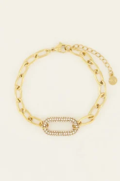 My Jewellery Bracelet Maille à Breloque Strass Discount