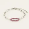 My Jewellery Bracelet Maille à Pendentif En Strass Rose Hot