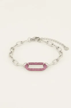 My Jewellery Bracelet Maille à Pendentif En Strass Rose Hot