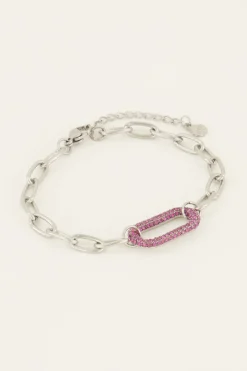 My Jewellery Bracelet Maille à Pendentif En Strass Rose Hot