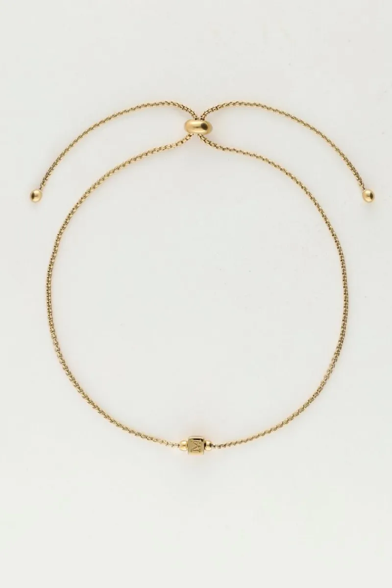 My Jewellery Bracelet Minimaliste Avec Cube Initiale New