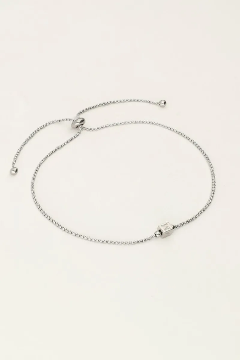 My Jewellery Bracelet Minimaliste Avec Cube Initiale New