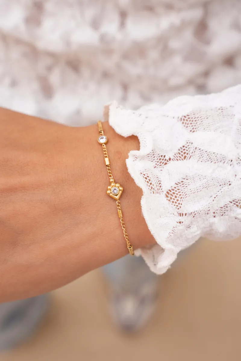 My Jewellery Bracelet Minimaliste Avec Tubes Et Strass Clearance