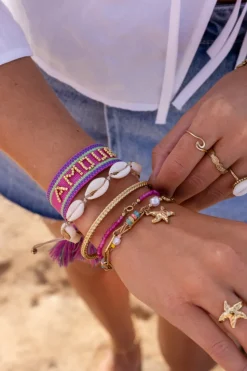 My Jewellery Bracelet Océan Avec Petites Perles Rose Hot