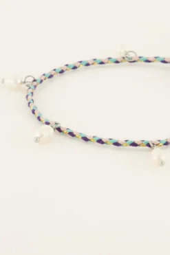 My Jewellery Bracelet Souvenir Tressé Bleu Avec Perles Hot