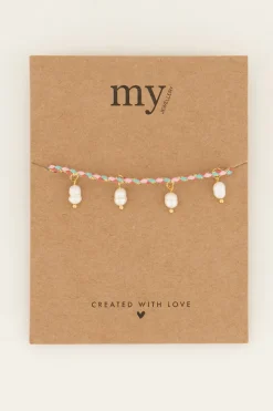 My Jewellery Bracelet Souvenir Tressé Multicolore Avec Perles Hot