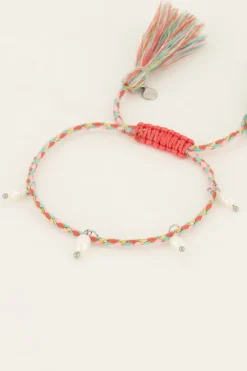 My Jewellery Bracelet Souvenir Tressé Multicolore Avec Perles Hot