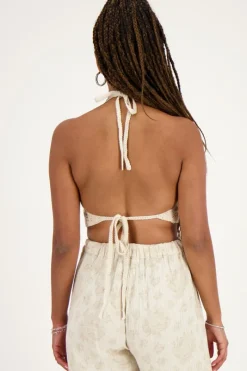 My Jewellery Bralette En Crochet Beige Avec Dos Ouvert Discount
