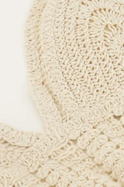 My Jewellery Bralette En Crochet Beige Avec Dos Ouvert Discount