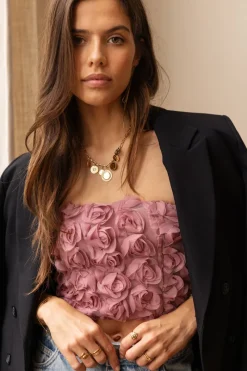 My Jewellery Bustier Rose Avec Roses Rose/Vieux rose/Rose clair Best