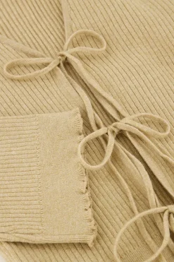 My Jewellery Cardigan Beige Avec Lurex Et Noeuds Doré/Beige Sale