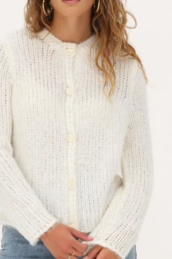 My Jewellery Cardigan En Maille épaisse Avec Boutons Blanc Discount