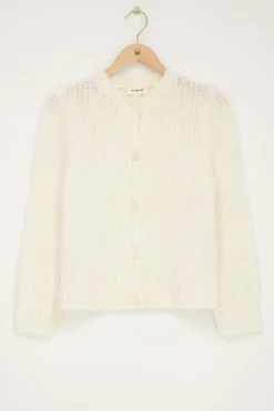 My Jewellery Cardigan En Maille épaisse Avec Boutons Blanc Discount