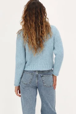 My Jewellery Cardigan En Maille épaisse Avec Boutons Bleu clair Sale