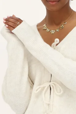 My Jewellery Cardigan Crème Avec Nœuds Blanc/Crème/Beige Fashion