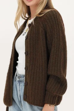 My Jewellery Cardigan En Maille épaisse Marron Avec Boutons Sale
