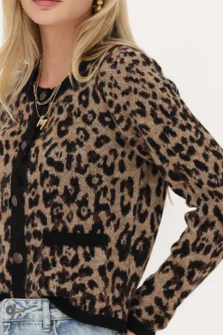My Jewellery Cardigan Imprimé Léopard Avec Boutons Dorés Fashion