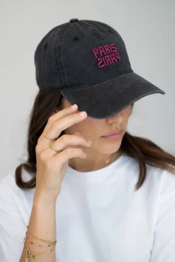 My Jewellery Casquette Grise Avec Paillettes Roses 