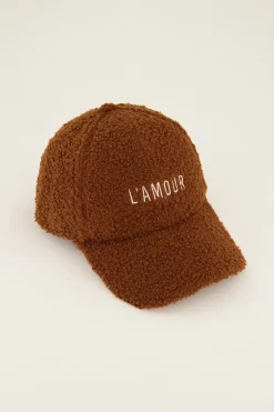 My Jewellery Casquette Marron En Tissu Peluche L'amour New