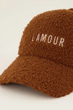 My Jewellery Casquette Marron En Tissu Peluche L'amour New