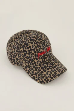 My Jewellery Casquette Marron Paris étoile Avec Imprimé Léopard Clearance