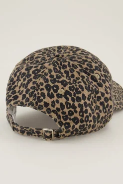 My Jewellery Casquette Marron Paris étoile Avec Imprimé Léopard Clearance