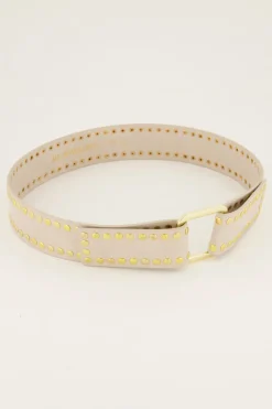 My Jewellery Ceinture Avec Clous Dorés Beige Outlet