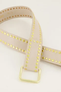 My Jewellery Ceinture Avec Clous Dorés Beige Outlet