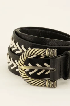 My Jewellery Ceinture En Simili Cuir Avec Boucle Et Détails Dorés Sale