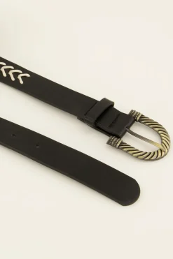 My Jewellery Ceinture En Simili Cuir Avec Boucle Et Détails Dorés Sale
