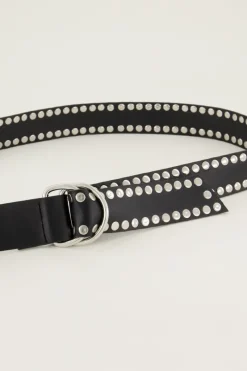 My Jewellery Ceinture Large Avec Clous Argentés Noir Outlet